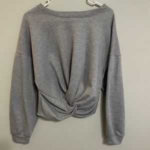Fashion nova cropped grey sweatshirt